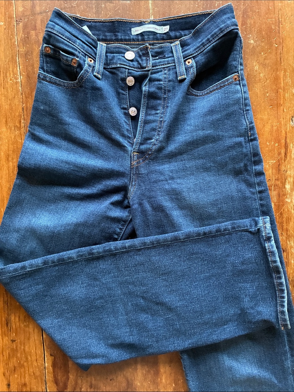 Levi’s Ribcage Straight Ankle High Rise Jeans Dark Wash 23